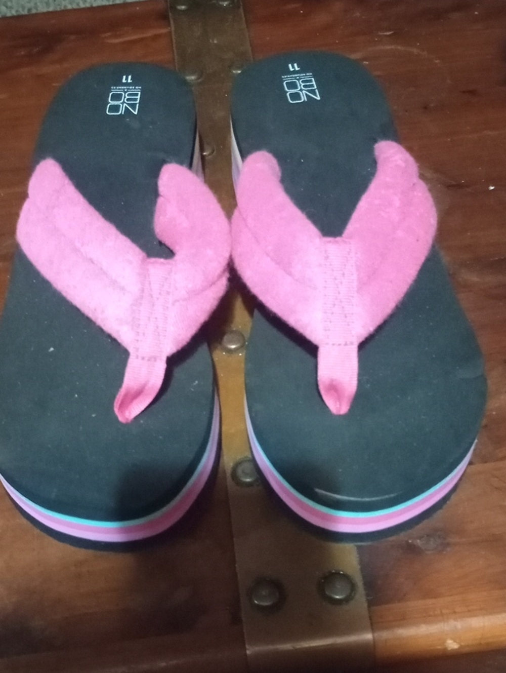 Kids Pink Strap Platform Flip Flops